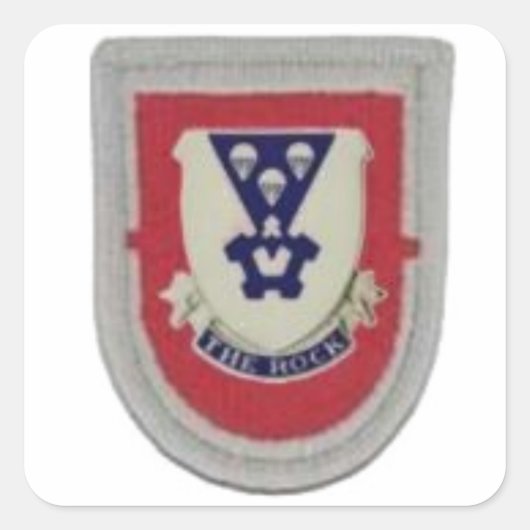 1E BN 503D INFANTERIE BERET FLASH/DUI STICKERS (Voorkant)