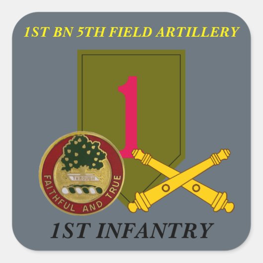 1E BN 5E VELDPARTIJ 1E INFANTERIE STICKERS (Voorkant)