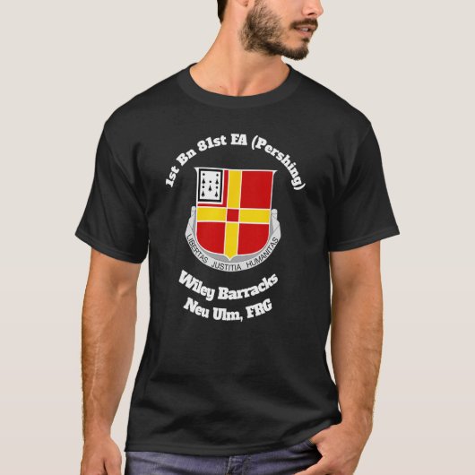 1e Bn 81e FA Wiley Barracks Neu Ulm ontwerp T-shirt (Voorkant)