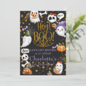 1e Boo-dag Meisjes Halloween Verjaardagsfeest Kaart (Staand voorkant)