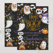 1e Boo-dag Meisjes Halloween Verjaardagsfeest Kaart (Voorkant / Achterkant)