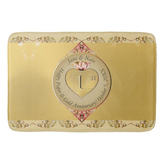 1e bruiloft Jubileum badmat (Voorkant)