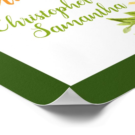 1e bruiloft Jubileum Bloemen Zonnebloem Poster (Hoek)