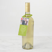 1e bruiloft Jubileum foto peridot groen hart Flessenhanger (Schuin)