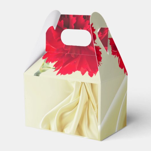 1e bruiloft Jubileum gouden achtergrond anjer Bedankdoosjes (Achterkant)