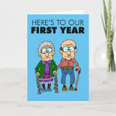 1e bruiloft Jubileum groeiend oud Kaart (Voorkant)