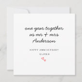 1e bruiloft Jubileum Kaart voor man vrouw (Voorkant)