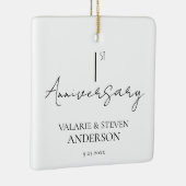 1e bruiloft Jubileum minimaal Keramisch Ornament (Rechts)