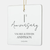 1e bruiloft Jubileum minimaal Keramisch Ornament (Links)