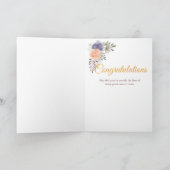 1e Bruiloft Jubileum Pioen Roos Paarse Kaart (Binnen)