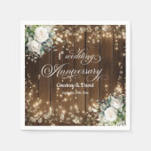 1e bruiloft Jubileum Rustieke String Lights Servet (Voorkant)