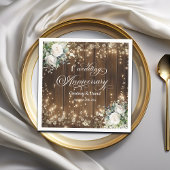 1e bruiloft Jubileum Rustieke String Lights Servet