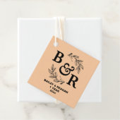 1e bruiloft Jubileum verlaat Motif Monogram Bedankjes Labels (In situ)