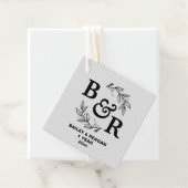 1e bruiloft Jubileum verlaat Motif Monogram Bedankjes Labels (In situ)