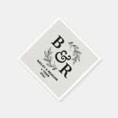 1e bruiloft Jubileum verlaat Motif Monogram Servet (Hoek)