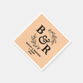 1e bruiloft Jubileum verlaat Motif Monogram Servet (Hoek)