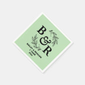 1e bruiloft Jubileum verlaat Motif Monogram Servet (Hoek)