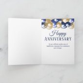 1e bruiloft Jubileum Zoon Dochter Navy Gold Kaart (Binnen)