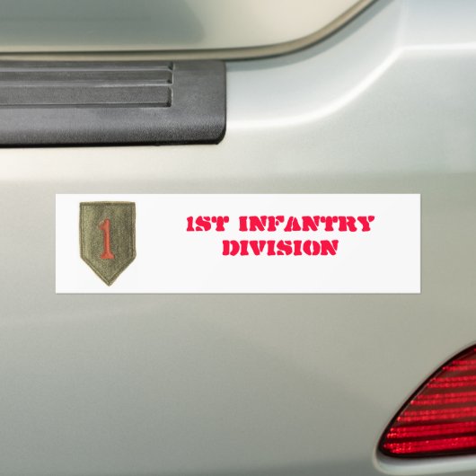 1e Bumpersticker infanteriedivisie (Op auto)