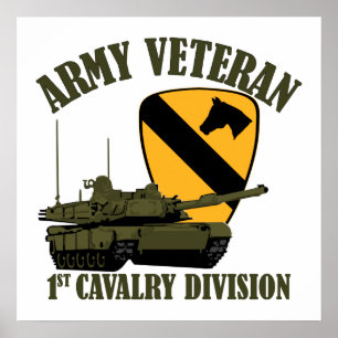 1e Cav Army Vet - M1 Tank Poster