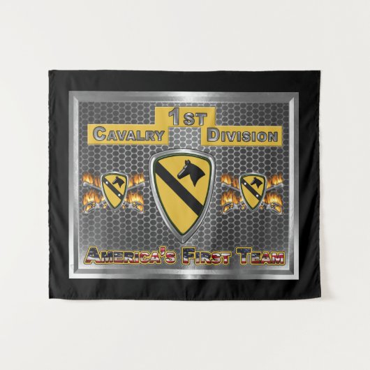 1e CAV Cavalerie Divisie Wandkleed (Voorkant (horizontaal))