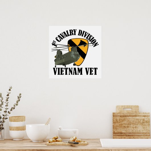 1e Cav Vietnam - CH-47 Poster (Keuken)