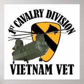 1e Cav Vietnam - CH-47 Poster (Voorkant)