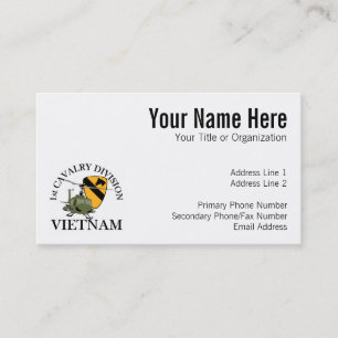 1e Cav Vietnam Vet Visitekaartje