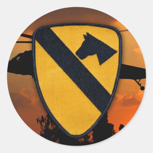 1e cavalerie air cav air mobile scrapbooks patch ronde sticker (Voorkant)