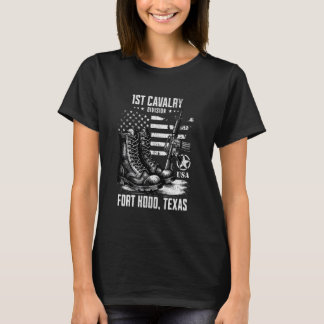 1e Cavalerie Divisie Fort Hood Texas Militaire Vet T-shirt