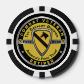 1e Cavalerie Divisie Gepensioneerd Poker Chips (Voorkant)