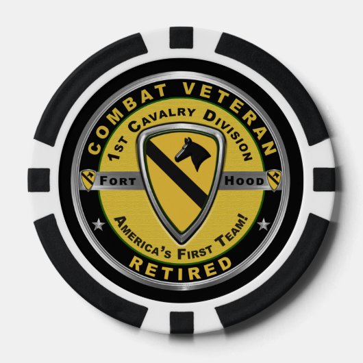 1e Cavalerie Divisie Gepensioneerd Poker Chips (Voorkant)