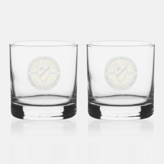1e Cavalerie Divisie Gepensioneerd Whisky Glas (Achterkant)