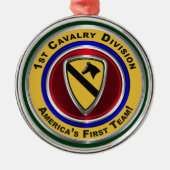1e Cavalerie divisie Kerstmis Metalen Ornament (Voorkant)