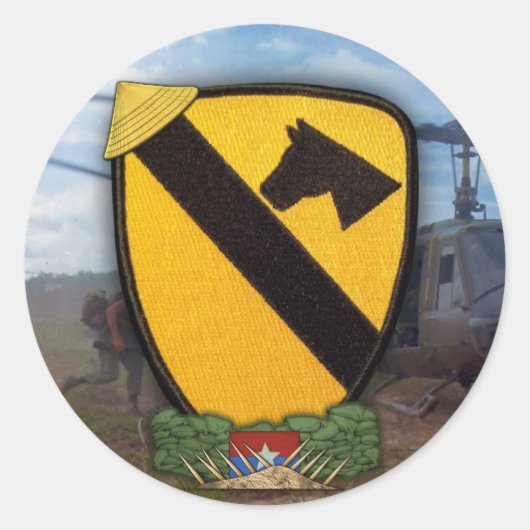 1e Cavalerie Divisie Luchtcav Patch Stickers (Voorkant)