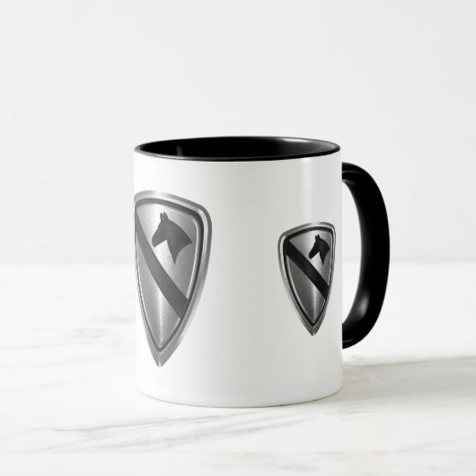 1e Cavalerie Divisie Staal Patch Design Mok (Voorkant rechts)