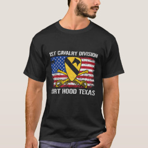 1e Cavalerie Divisie Vlag US Veteran Fort Hood Tex T-shirt