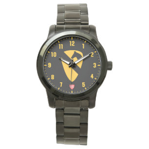 1e Cavalerie Divisie Zwart Roestvrij staal Horloge