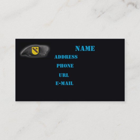 1e Cavalerie Luchtcav Vet Irak NAM visitekaartje (Voorkant)