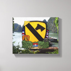 1e cavalerie luchtdivisie cav vietnam oorlogsveter canvas afdruk