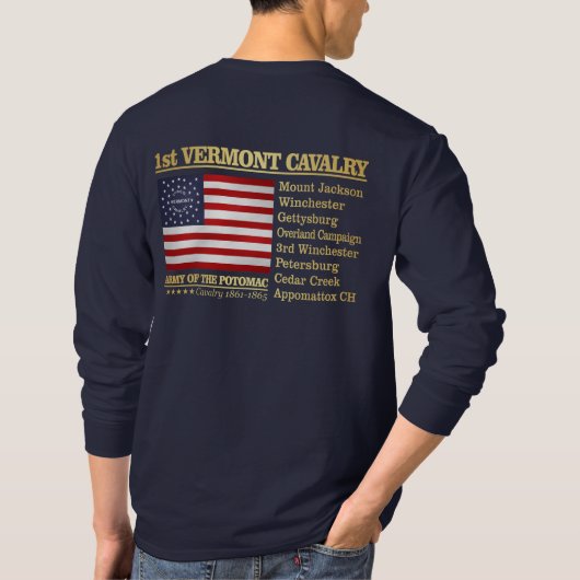 1e Cavalerie van Vermont (BH) T-shirt (Achterkant)