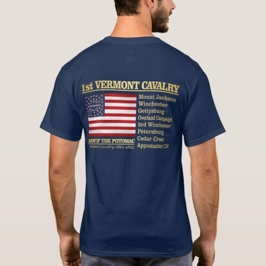 1e Cavalerie van Vermont (BH) T-shirt (Achterkant)