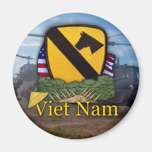 1e cavalerie vietnam luchtcav veterschoenen patch magneet (Voorkant)