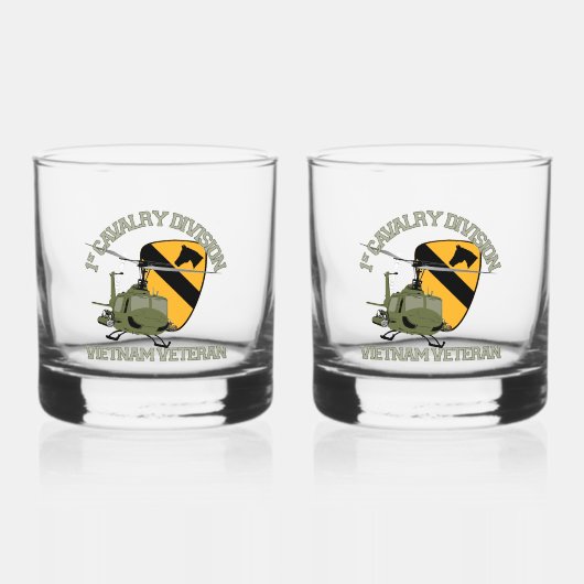 1e Cavalerie Vietnam - UH-1 Gunship Whisky Glas (Voorkant)