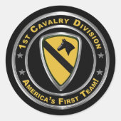 1e Cavaleriedivisie 1e CAV Ronde Sticker (Voorkant)