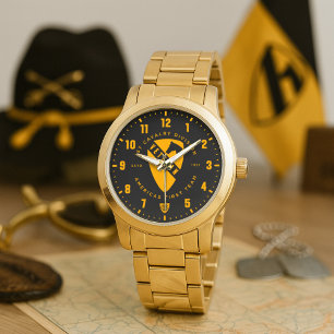 1e Cavaleriedivisie America's First Team Veteraan Horloge