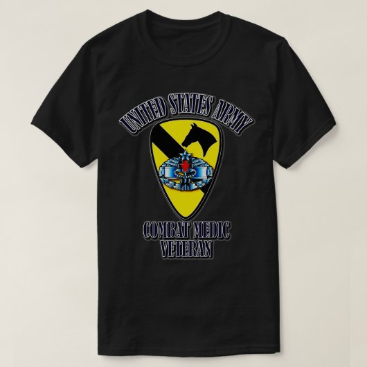 1e Cavaleriedivisie Combat Medic Veteran T-shirt (Design voorkant)