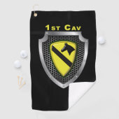 1e Cavaleriedivisie Eerste Team Aangepaste Schild Golfhanddoek (Insitu)