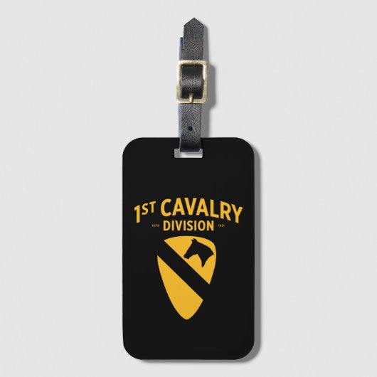 1e Cavaleriedivisie - Eerste Team Badge Bagagelabel (Voorkant (verticaal))