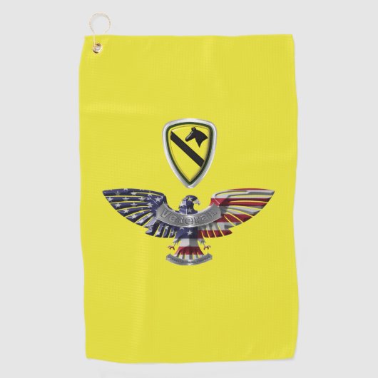 1e Cavaleriedivisie “First Team” Adelaar Golfhanddoek (Voorkant)